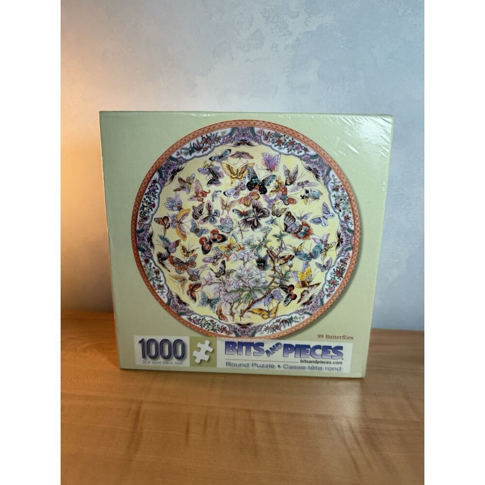 Bits and Pieces 99 Butterflies 1000 Pieces Round Jigsaw Puzzle New Sealed